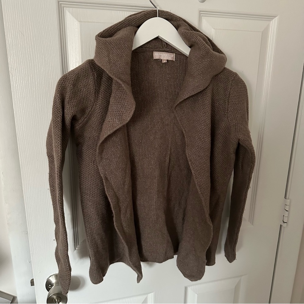 Knit Hooded Cardigan